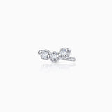 Brinco de piercing de diamante Milgrain Trilogy em ouro branco 18K
