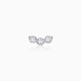 Brinco de piercing de diamante Milgrain Trilogy em ouro branco 18K