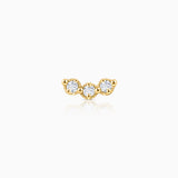 Brinco de piercing de diamante Milgrain Trilogy em ouro amarelo 18K