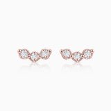 Brincos de diamante Milgrain Trilogy em ouro rosa 18K
