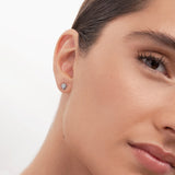 Brincos Mimosa Compass Rose em ouro branco 18 K