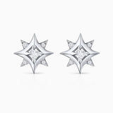 Brincos Mimosa Compass Rose em ouro branco 18 K