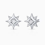 Brincos Mimosa Compass Rose em ouro branco 18 K