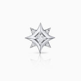 Pendiente Piercing Rosa de los Vientos Mimosa en Oro Blanco de 18 Kt