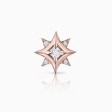 Pendiente Piercing Rosa de los Vientos Mimosa en Oro Rosa de 18 Kt