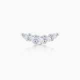 Petit Diamond Wave Piercing Earring in 18k White Gold