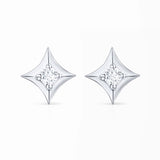 Pendientes Rosa de los Vientos Hadar en Oro Blanco de 18 Kt