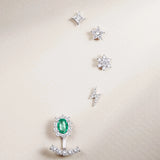 Pendientes Rosa de los Vientos Hadar en Oro Blanco de 18 Kt