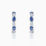 Ondine Sapphire and Diamond Earrings in 18k White Gold