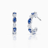 Ondine Sapphire and Diamond Earrings in 18k White Gold