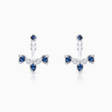 Ondine Sapphire and Diamond Ear Jackets in 18k White Gold