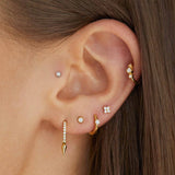 Pendientes Milgrain Petit de Diamantes en Oro Amarillo de 18 Kt