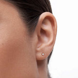 Petit Milgrain Diamond Earrings in 18k Rose Gold