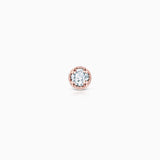 Brinco de piercing Milgrain Petit Diamond em ouro rosa 18K