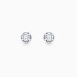 Brincos Petit Milgrain Diamond em ouro branco 18K