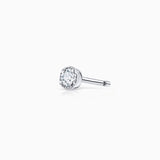 Brinco de piercing de diamante Petit Milgrain em ouro branco 18K