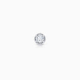 Brinco de piercing de diamante Petit Milgrain em ouro branco 18K