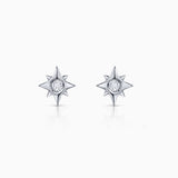 Pendientes Rosa de los Vientos Petit de Diamantes en Oro Blanco de 18 Kt