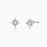 Pendientes Rosa de los Vientos Petit de Diamantes en Oro Blanco de 18 Kt