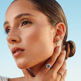 Milgrain Wings Diamond Earrings in 18k White Gold