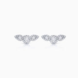 Milgrain Wings Diamond Earrings in 18k White Gold