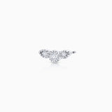 Brinco de piercing de diamante Milgrain Wings em ouro branco 18K