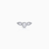 Brinco de piercing de diamante Milgrain Wings em ouro branco 18K