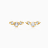 Milgrain Wings Diamond Earrings in 18k Yellow Gold
