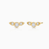 Milgrain Wings Diamond Earrings in 18k Yellow Gold