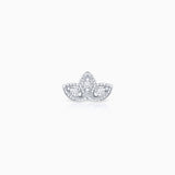 Brinco de piercing de diamante Milgrain Half Lotus em ouro branco 18K