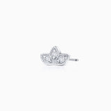 Brinco de piercing de diamante Milgrain Half Lotus em ouro branco 18K