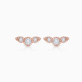 Brincos de diamante Milgrain Wings em ouro rosa 18K