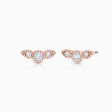 Brincos de diamante Milgrain Wings em ouro rosa 18K