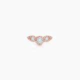 Brinco de piercing de diamante Milgrain Wings em ouro rosa 18K