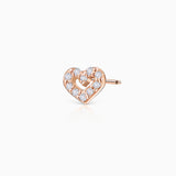 Brinco de piercing de diamante Cheri em ouro rosa 18K