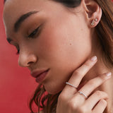 Brinco de piercing de diamante Star Petals em ouro amarelo 18K