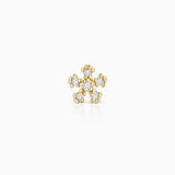 Brinco de piercing de diamante Star Petals em ouro amarelo 18K