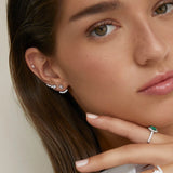 Star Petals Diamond Piercing Earring in 18k White Gold