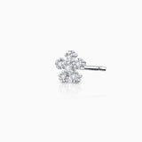 Star Petals Diamond Piercing Earring in 18k White Gold