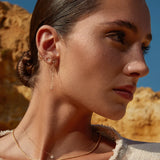Cosmique Diamond Piercing Earring in 18k Yellow Gold