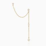 Cosmique Diamond Piercing Earring in 18k Yellow Gold