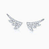 Brincos de diamantes em folha em ouro branco 18 K