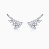 Brincos de diamantes em folha em ouro branco 18 K