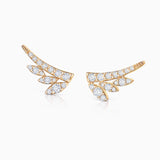 Brincos de diamantes em folha em ouro amarelo 18 K