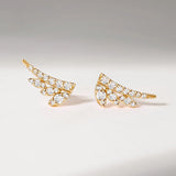 Brincos de diamantes em folha em ouro amarelo 18 K