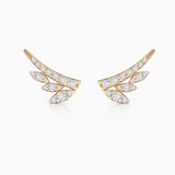 Brincos de diamantes em folha em ouro amarelo 18 K