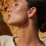 Brincos de diamantes em folha em ouro rosa 18 K