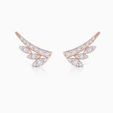 Brincos de diamantes em folha em ouro rosa 18 K