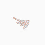 Brinco de piercing Leaf Diamonds em ouro rosa 18 K