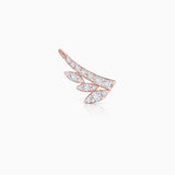Brinco de piercing Leaf Diamonds em ouro rosa 18 K